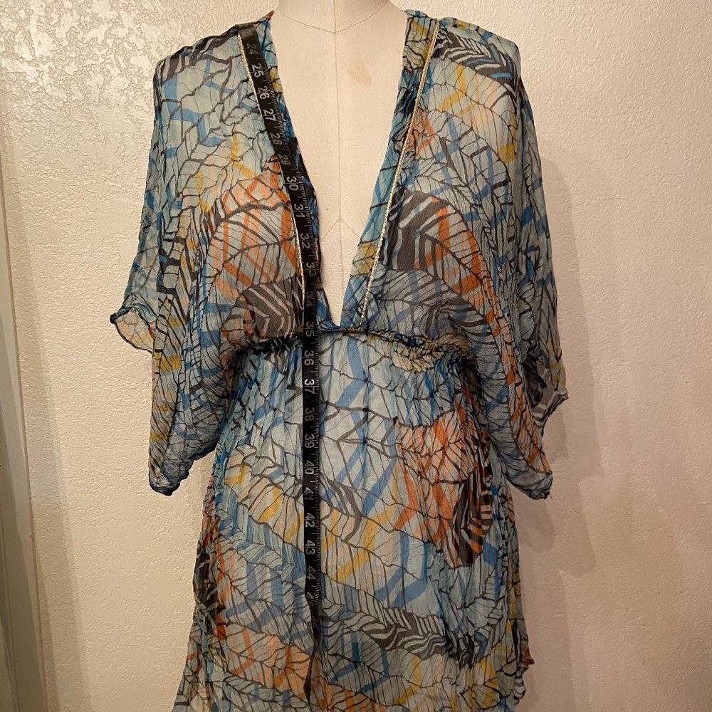 Multicolor sheer top/beach cover up